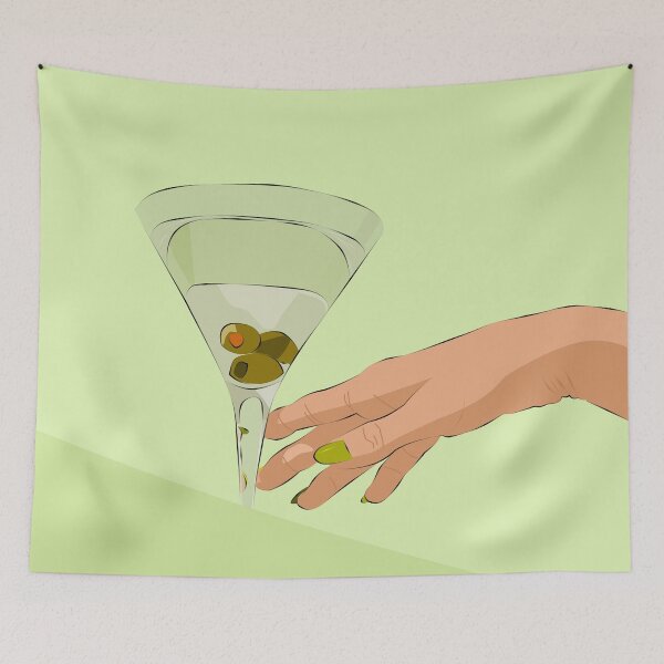 Item preview, a woman's hand with green nails reaches for a martini glass designed and sold by Kotoapparat.