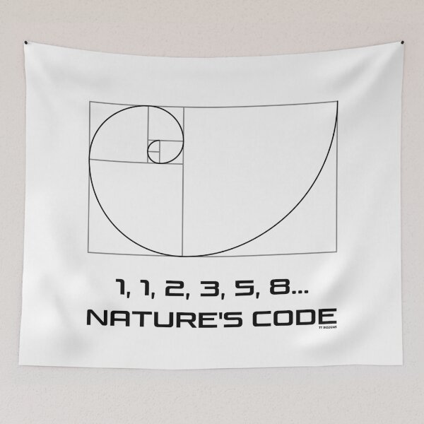 Item preview, Fibonacci Spiral Phi Sequence Nature's Code white designed and sold by 7T-Designs.