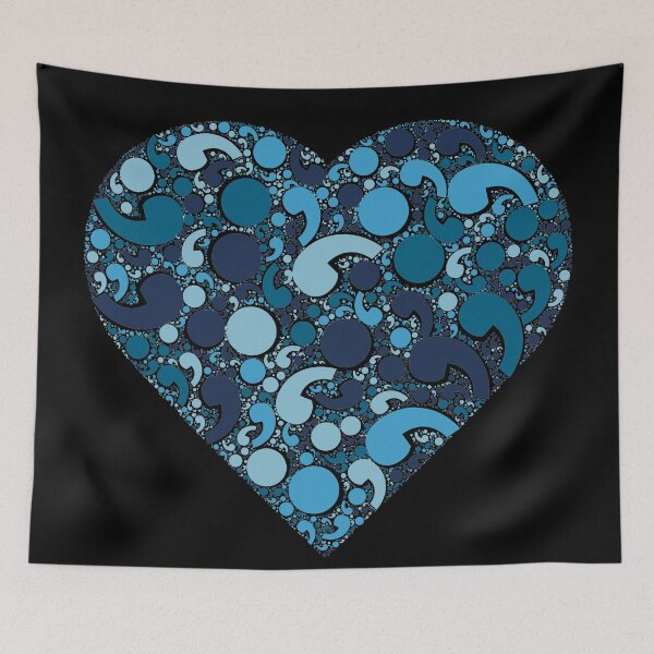 Item preview, Semicolon Blue Heart - Mental Health Matters designed and sold by pjmorley.