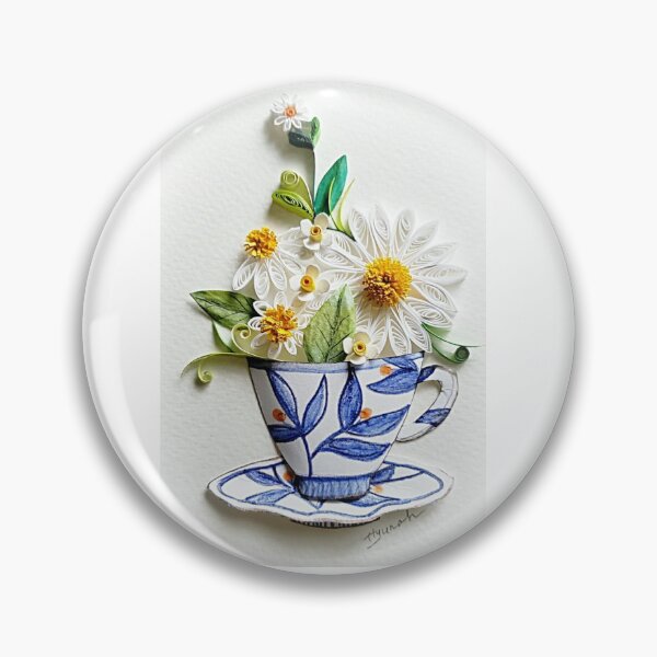Item preview,  Paper quilling Art/Original Art by Hyunah Yi/Tea cup Paper quilling Art/Original Art by Hyunah Yi/Tea cup flower/Kitchen wall art/framed/Mother's day/Anniversary/Birthday gift/card/Botanical designed and sold by Sweetpaperdesignsol Hyunah Yi.