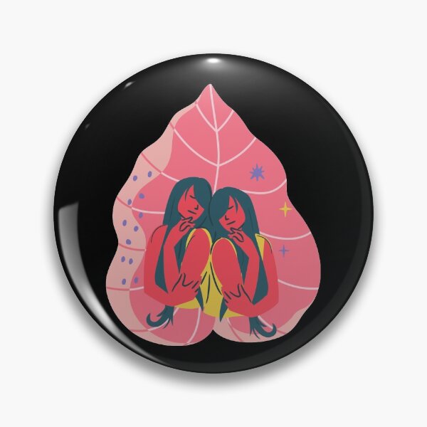 Item preview, Gemini twins pink astrological sign designed and sold by Manoroma.