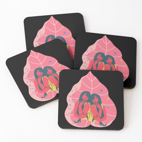 Item preview, Gemini twins pink astrological sign designed and sold by Manoroma.