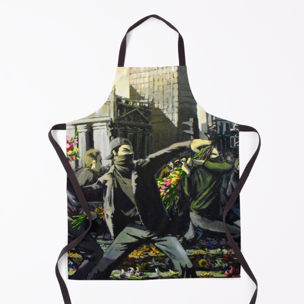 Item preview, Flower Thrower Riot G20 Oil Painting designed and sold by WE-ARE-BANKSY.