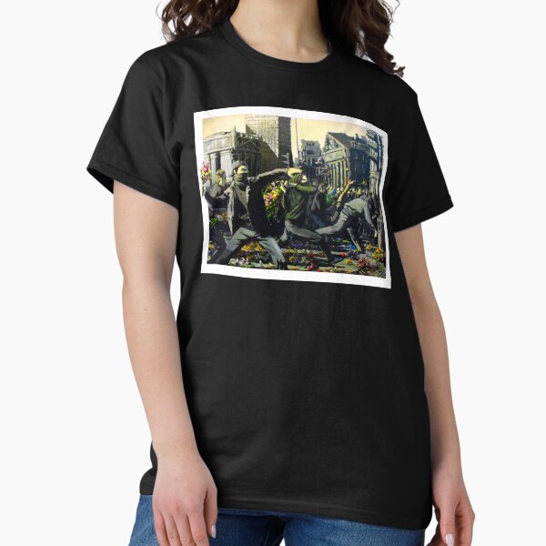 Item preview, Flower Thrower Riot G20 Oil Painting designed and sold by WE-ARE-BANKSY.