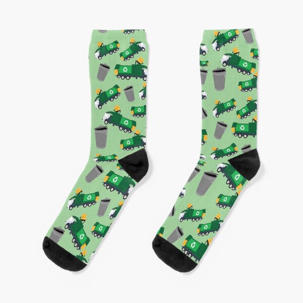 Recycling Garbage Truck Pattern Socks