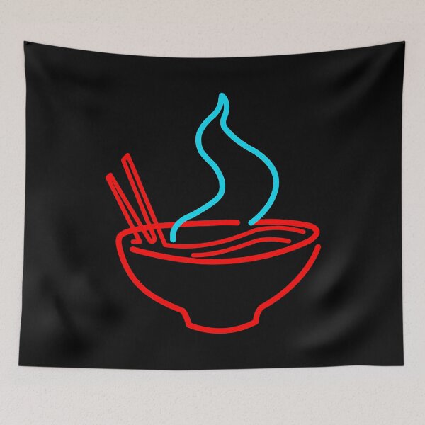 Item preview, Spicy Ramen Noodles Neon (Medium Graphic on Black) designed and sold by Casa de Garcia.