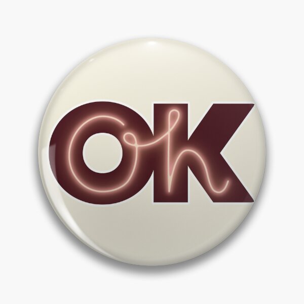 Item preview, 'Oh OK' neon letters with burgundy red and coral pink designed and sold by DunyaK.