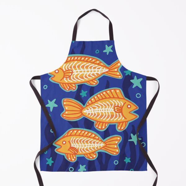 Item preview, Orange Fish Pattern with Stars and Bubbles designed and sold by VivtheFish.