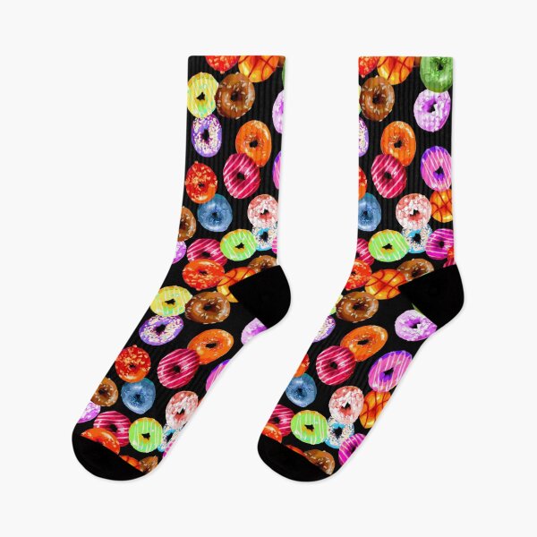 Item preview, Funny multicolored YUMMY DONUTS pattern designed and sold by EDDArt.