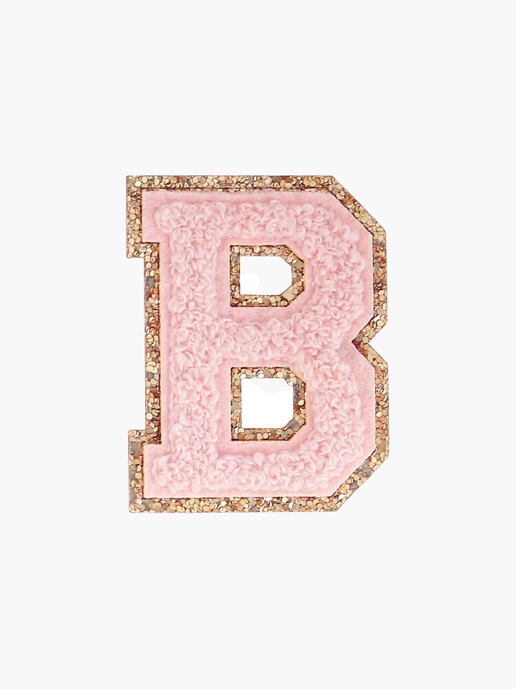 3” Chenille Sparkle Letter Patches — Pink