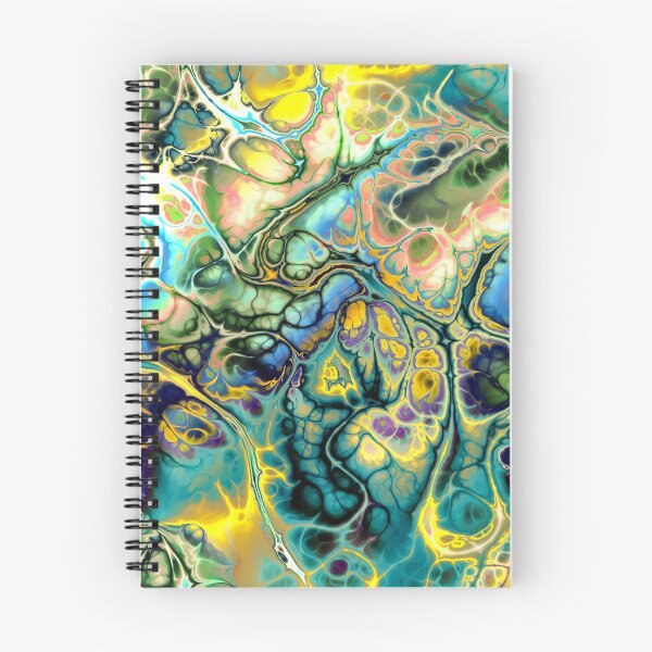 Artikelvorschau, Flower Power FRACTAL BATIK Teal Yellow Blue Salmon entworfen und verkauft von EDDArt.