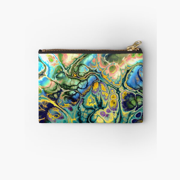 Item preview, Flower Power FRACTAL BATIK Teal Yellow Blue Salmon designed and sold by EDDArt.