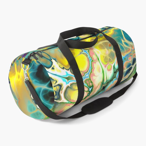 Item preview, Flower Power FRACTAL BATIK Teal Yellow Blue Salmon designed and sold by EDDArt.