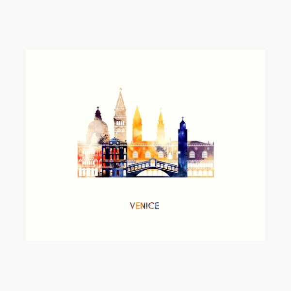 Item preview, Venice watercolor skyline designed and sold by IvonDesign.