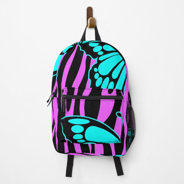 Item preview, Butterfly Turquoise on Zebra Stripes Black Pink designed and sold by EDDArt.