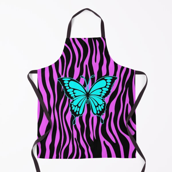 Artikelvorschau, Butterfly Turquoise on Zebra Stripes Black Pink entworfen und verkauft von EDDArt.