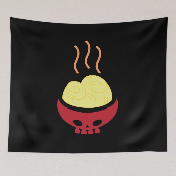 Item preview, Spicy Ramen Skull Bowl (Medium Graphic on Black) designed and sold by Casa de Garcia.