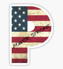 Powerstroke American Flag Sticker