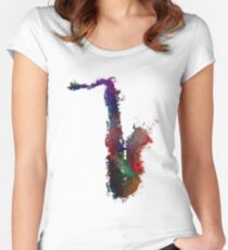 Saxophone Women's Fitted Scoop T-Shirt