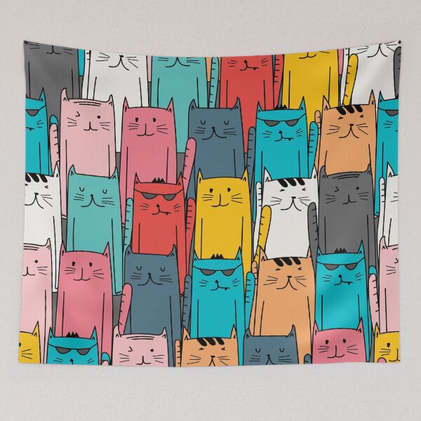 Item preview, Colorful Cute Crowded Cat designed and sold by Dr.YesOrNo.