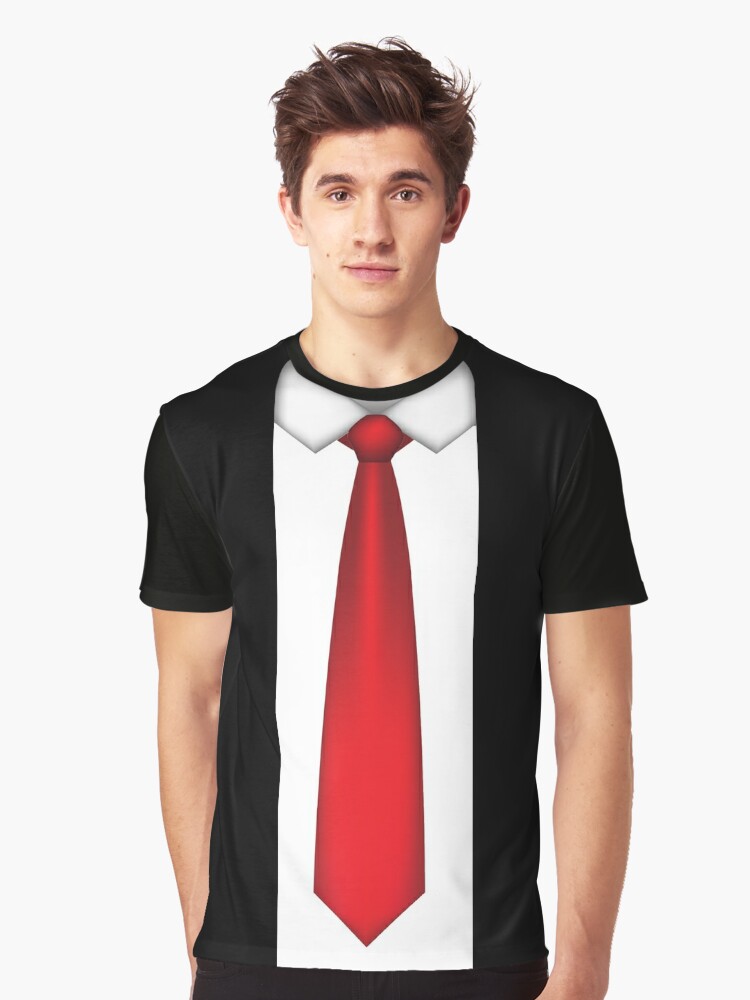 Man in black suit with red tie cartoon character Vector Image