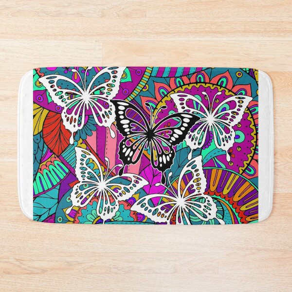 Item preview, Colorful Fantasy Paisley Ornaments Pattern White Butterflies designed and sold by EDDArt.