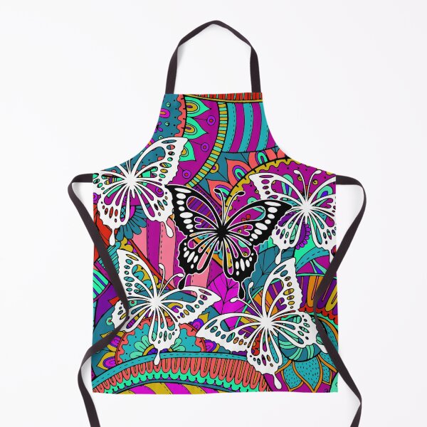 Item preview, Colorful Fantasy Paisley Ornaments Pattern White Butterflies designed and sold by EDDArt.