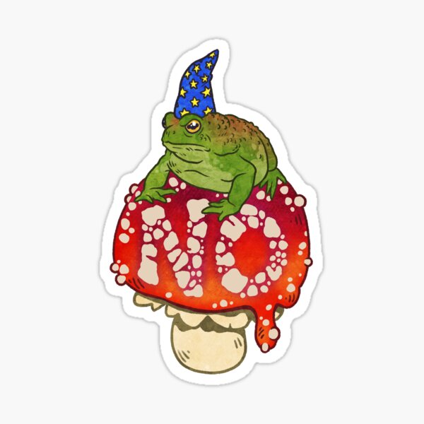 Grumpy Toad Wizard says NO Sticker