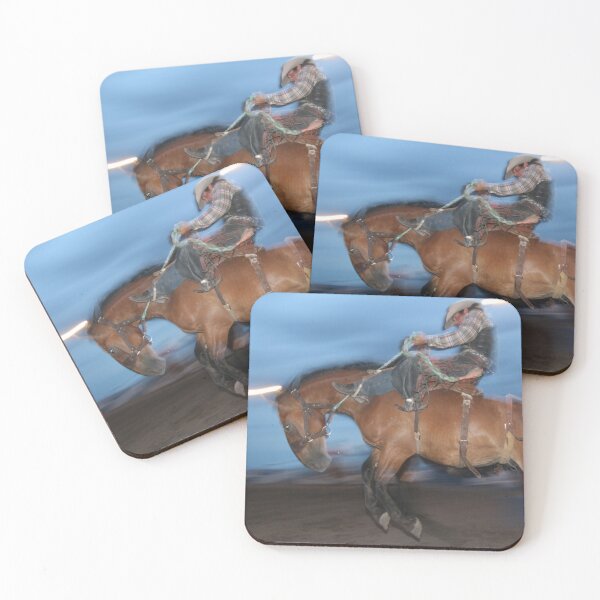 Item preview, Saddle bronc rider blue background designed and sold by Rodeo-Photos.