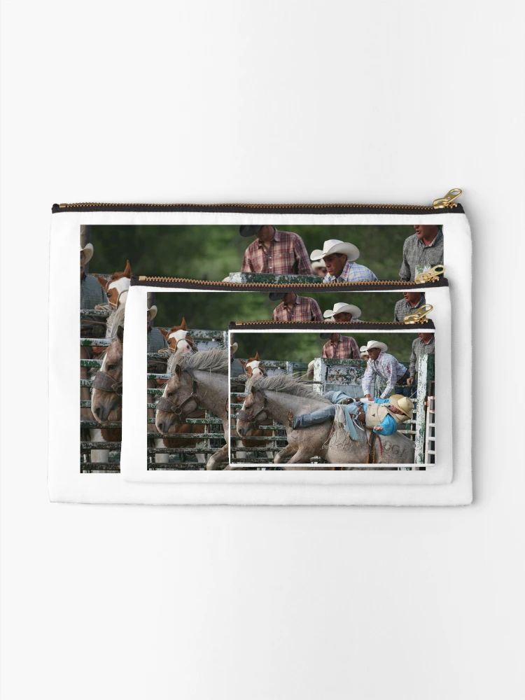 Thumbnail 2 of 4, Zipper Pouch, Bareback Bronc Exploding designed and sold by Rodeo-Photos.