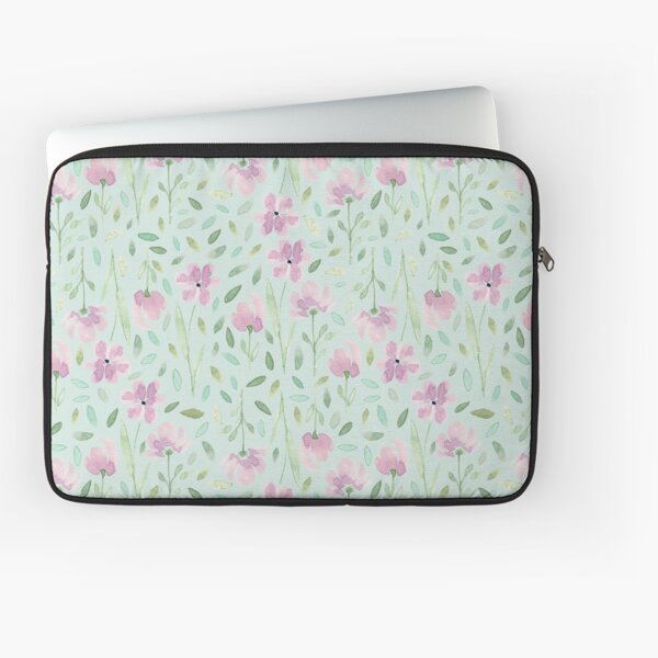 Flores Lilas de mi Jardín - Colección Acuarela Funda para portátil