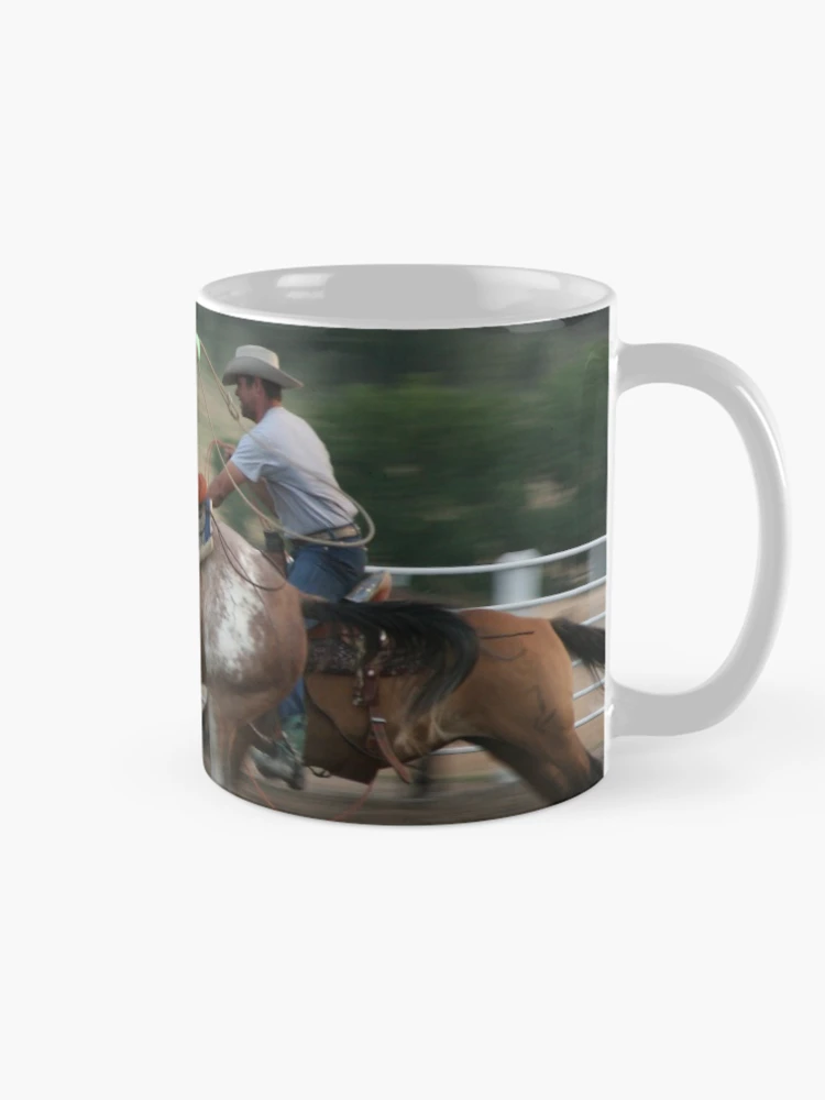 Thumbnail 3 of 6, Coffee Mug, Team Roping Action Shot designed and sold by Rodeo-Photos.