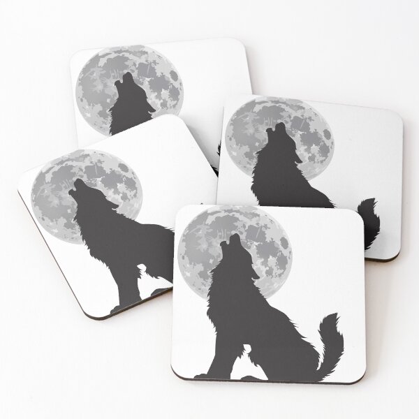Item preview, Wolf with Moon  designed and sold by Mouhou-art.