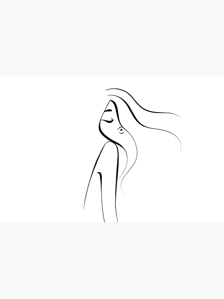 Black and white line artwork. Woman. Monochromatic . Aesthetic by smileintheheart