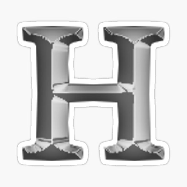 Silver Upper Case Letter H Sticker for Sale by molamode