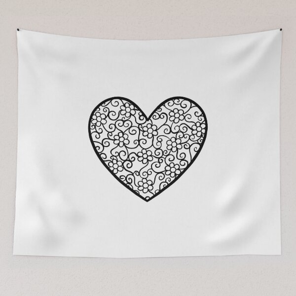 Item preview, Heart with flower pattern designed and sold by muffinstandd.