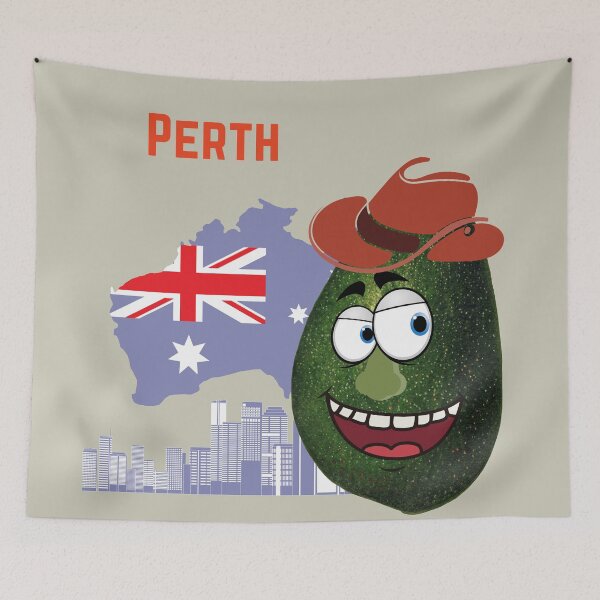 Item preview, Scared Angry Avocado Travel Around The World - Perth - Vegan Vegetarian Funny  designed and sold by ezele.