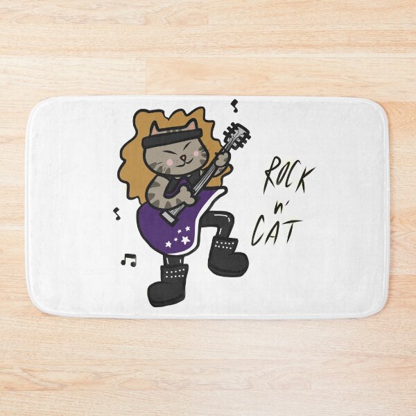 Item preview, Rocker Cat Playing Guitar Illustration designed and sold by deepakrode7.