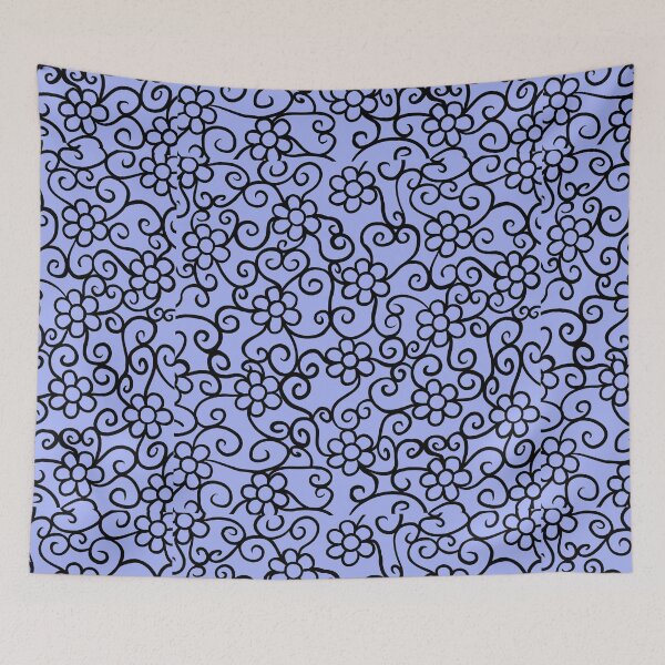 Item preview, Blue beautiful flower pattern designed and sold by muffinstandd.