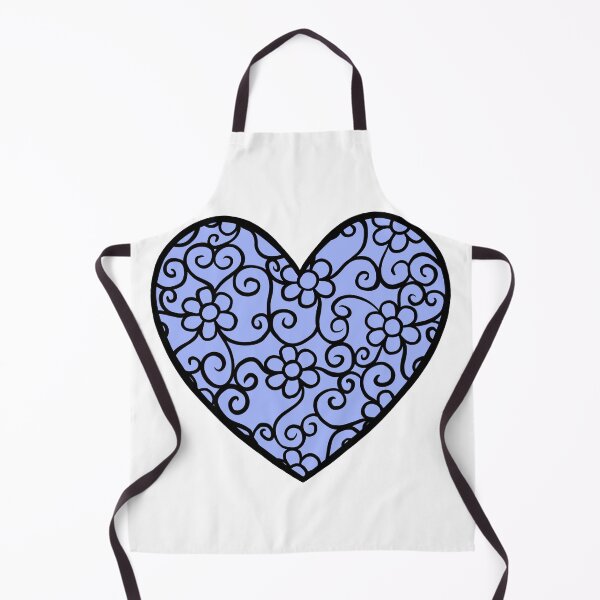 Item preview, Blue Heart with flower pattern designed and sold by muffinstandd.