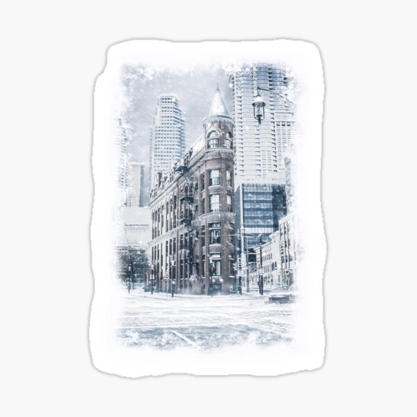Toronto landmarks - The Flat Iron Building On Front Street Toronto Sticker
