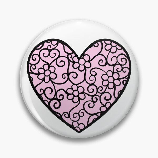 Item preview, Light Pink Heart with flower pattern designed and sold by muffinstandd.