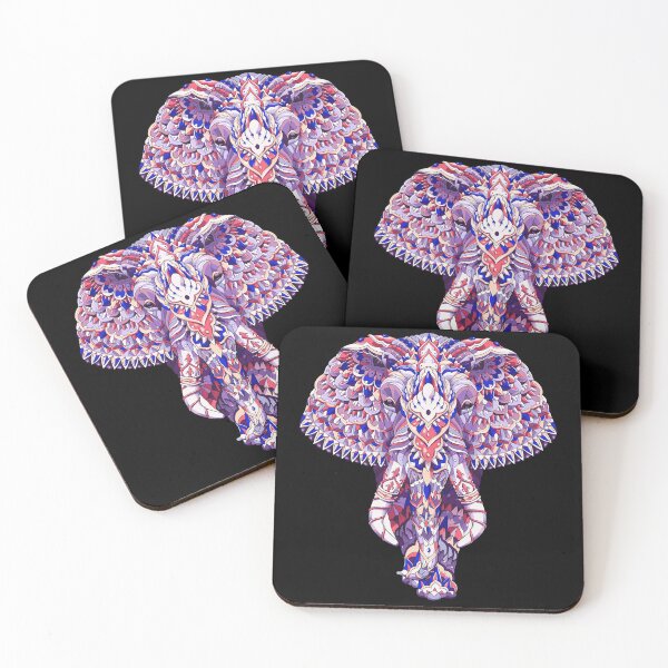Item preview, Pink Tribal Mandala Elephant Animal Retro Vintage Abstract Bohemian Elephant designed and sold by Stephani Analah.