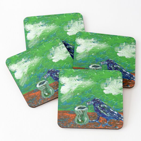 Item preview, "I'm Not Really Sure If I'm Still Thirsty" Crow with Pitcher designed and sold by Gelarie Johnson.