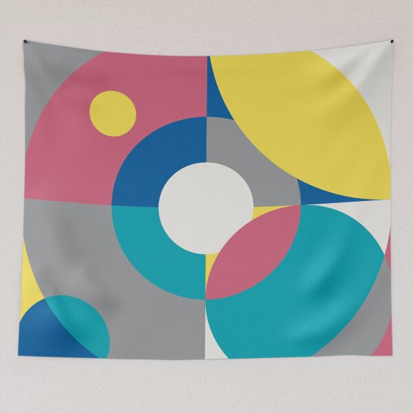 Item preview, Abstract geometric pattern with round shapes in multicolor palette variation designed and sold by acidmit.