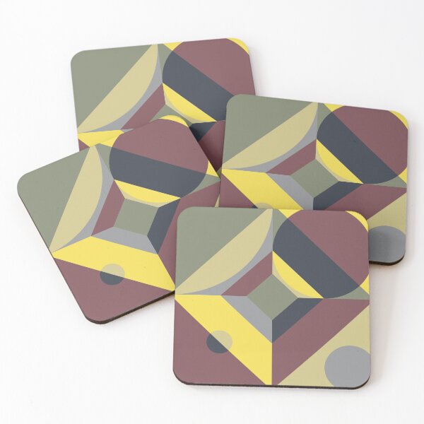 Item preview, Abstract geometric pattern with rectangular and round shapes in multicolor palette variation designed and sold by acidmit.