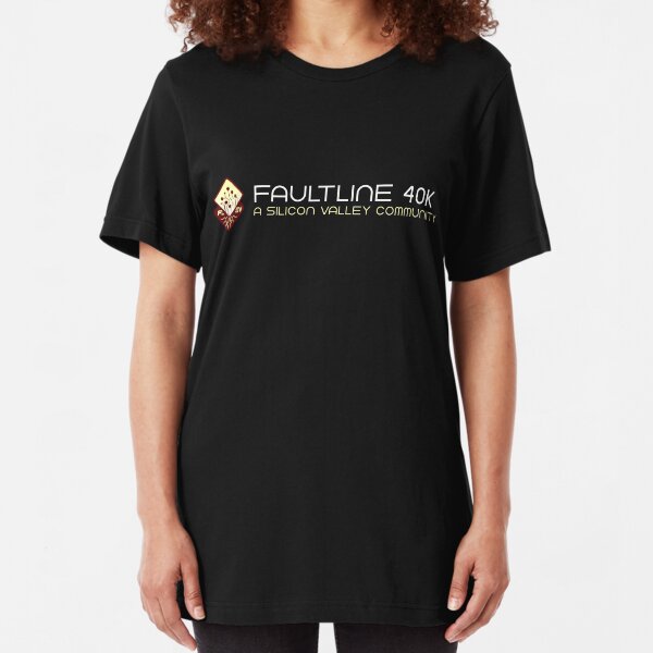 Faultline 40K Red Logo and Name Slim Fit T-Shirt