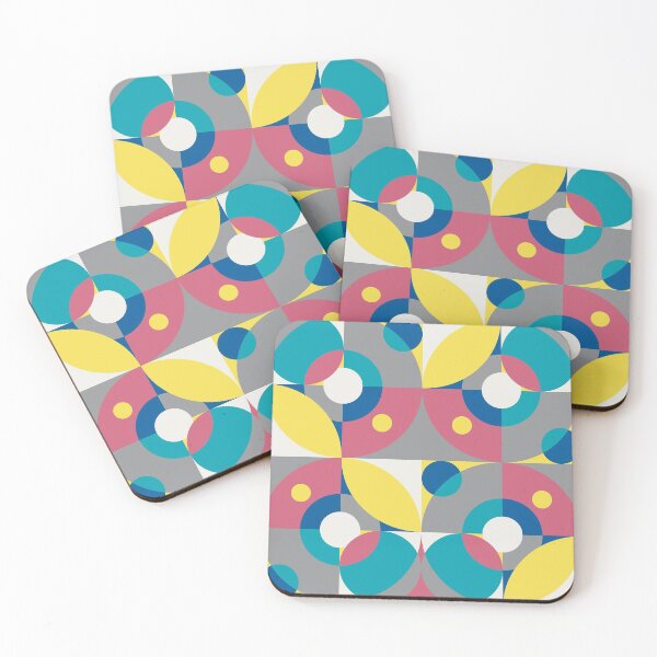 Item preview, Abstract geometric pattern with round elements in multicolor palette variation designed and sold by acidmit.