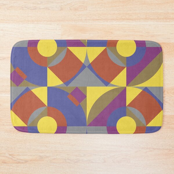 Item preview, Round and rectangular elements in abstract geometric pattern in multicolor palette variation designed and sold by acidmit.