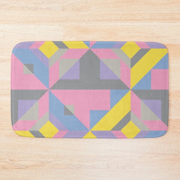 Artikelvorschau, Square and triangular elements in abstract geometric pattern in multicolor palette variation entworfen und verkauft von acidmit.